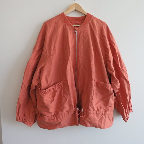 ATHLETA X ALICIA KEYS Enlighten Up Linen Bomber Jacket in Clay Orange - Size 2X - Picture 3 of 15